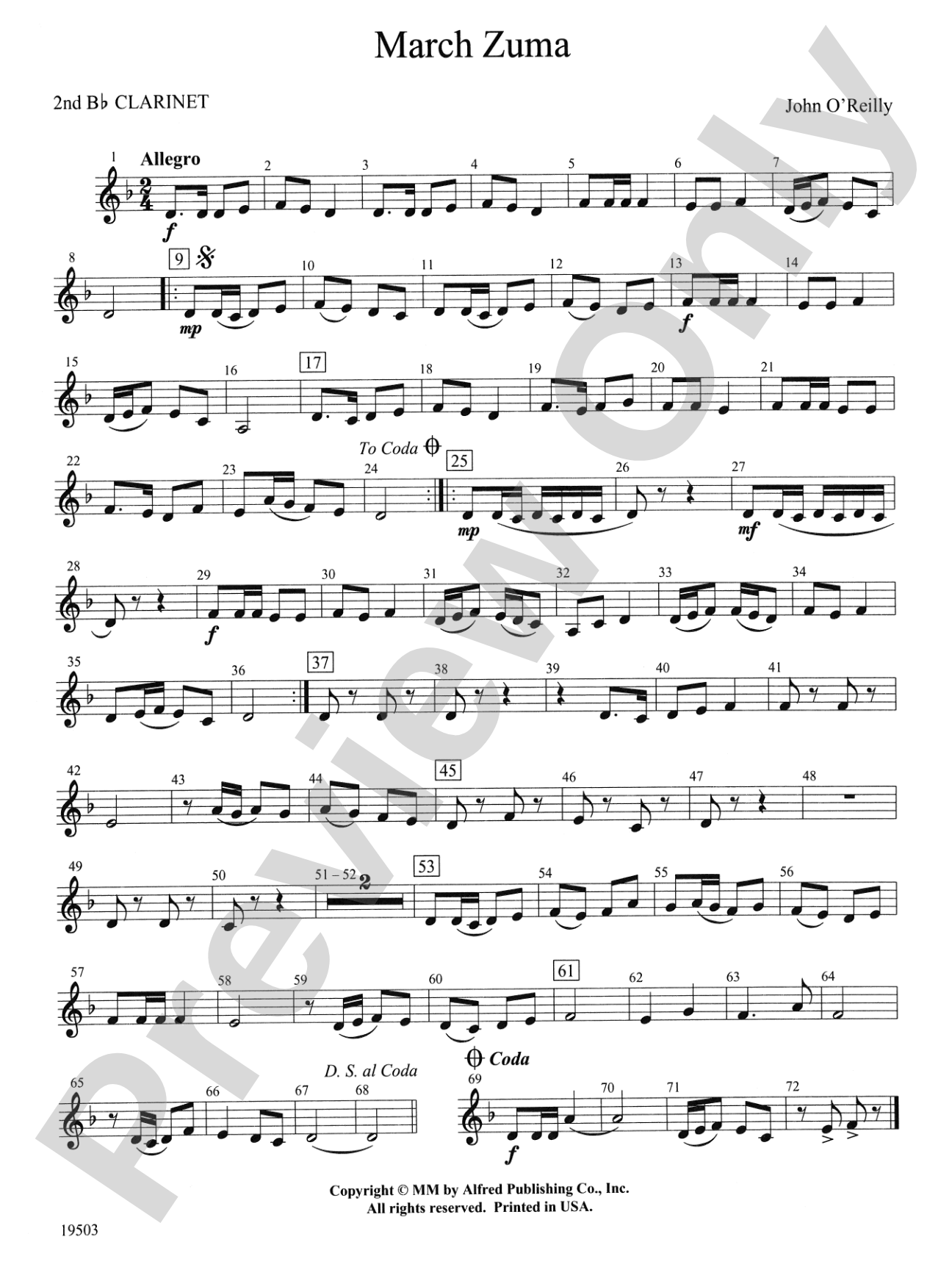 March Zuma: 2nd B-flat Clarinet