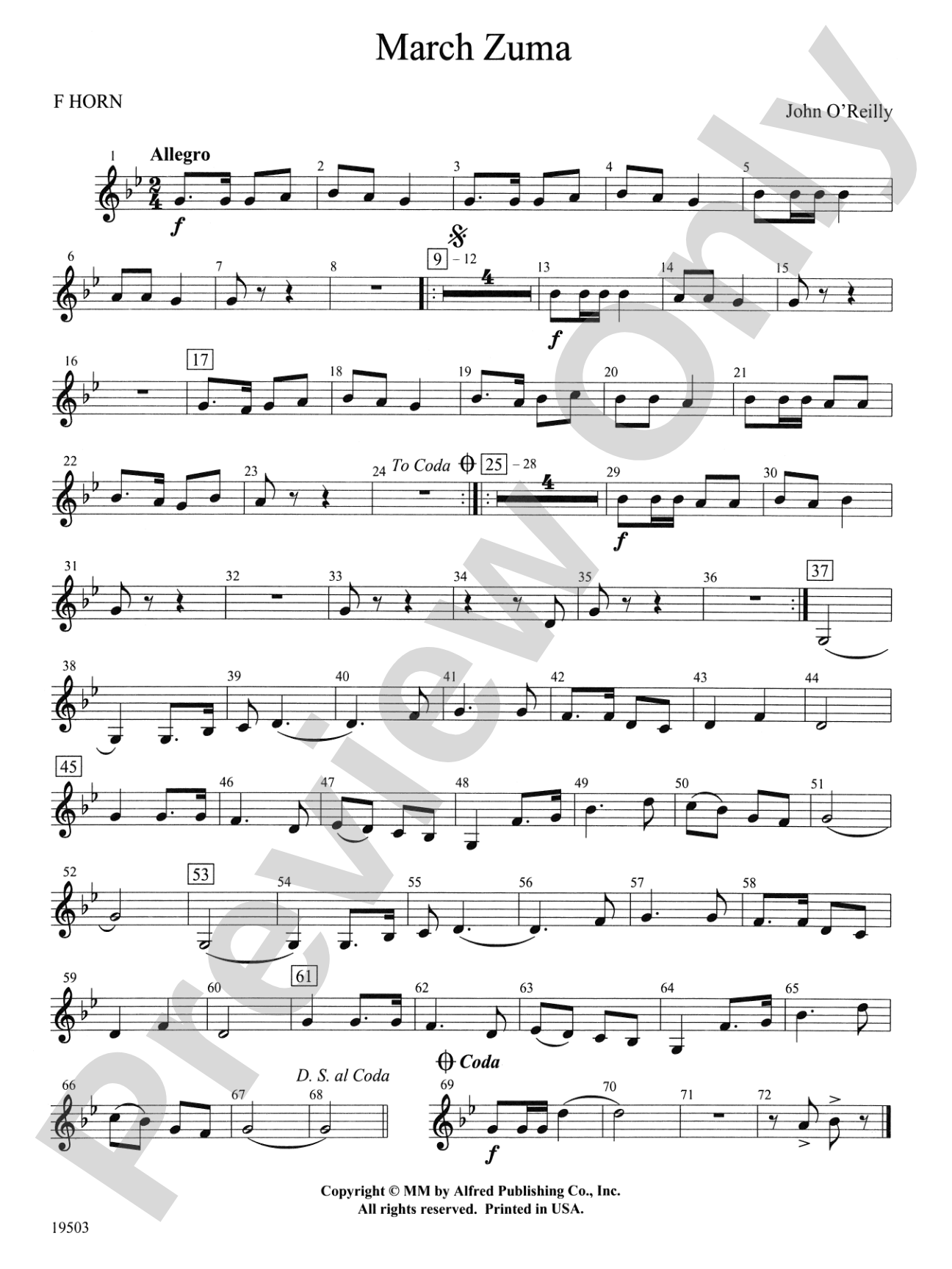 March Zuma: 1st F Horn
