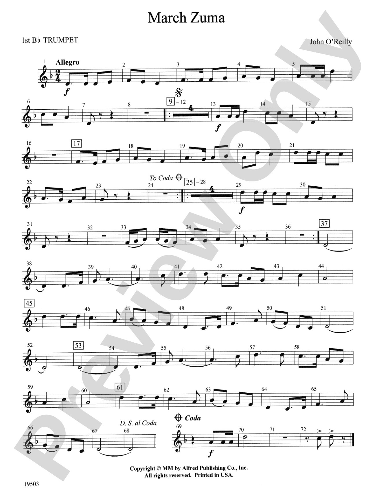 March Zuma: 1st B-flat Trumpet