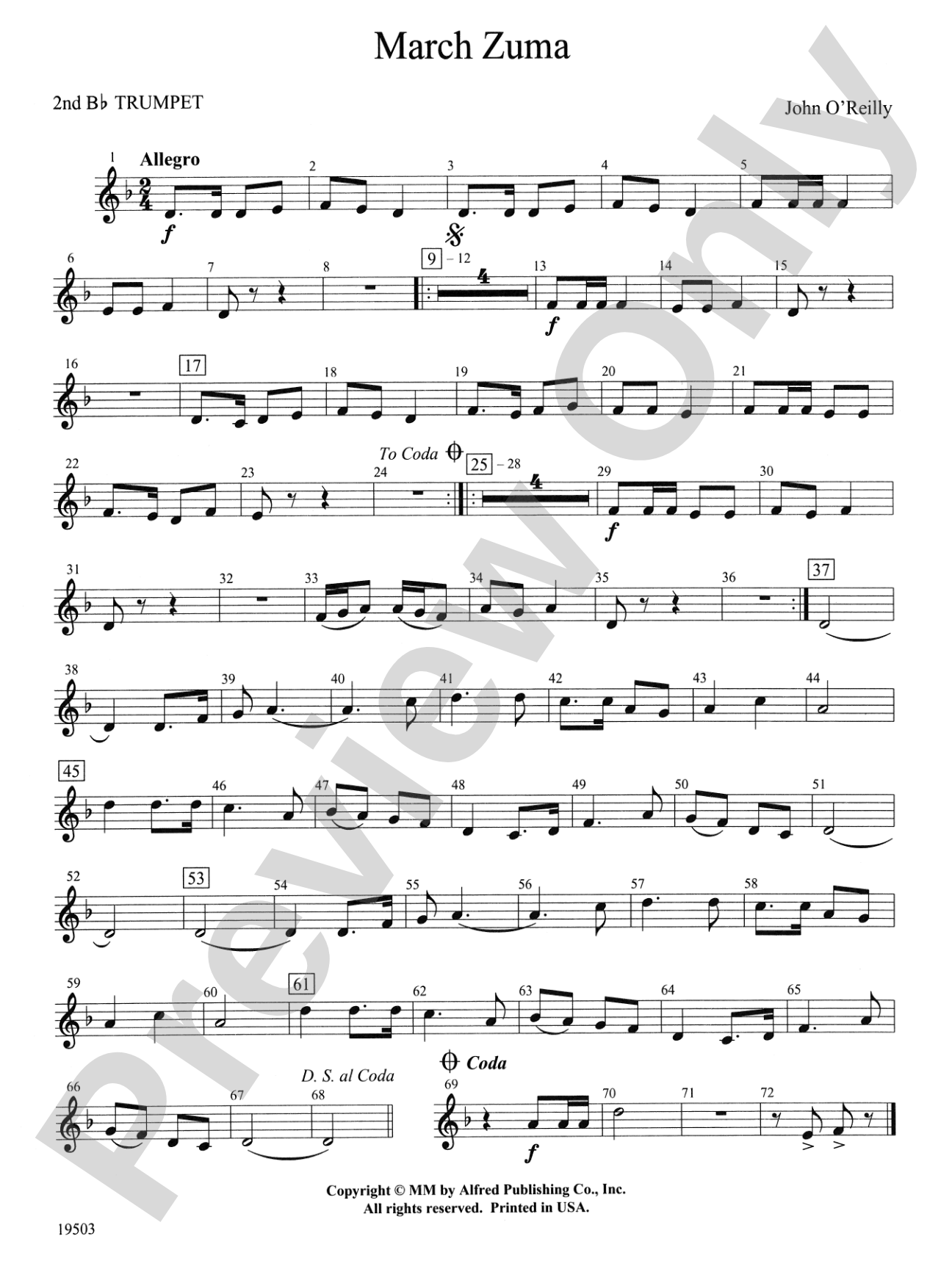 March Zuma: 2nd B-flat Trumpet