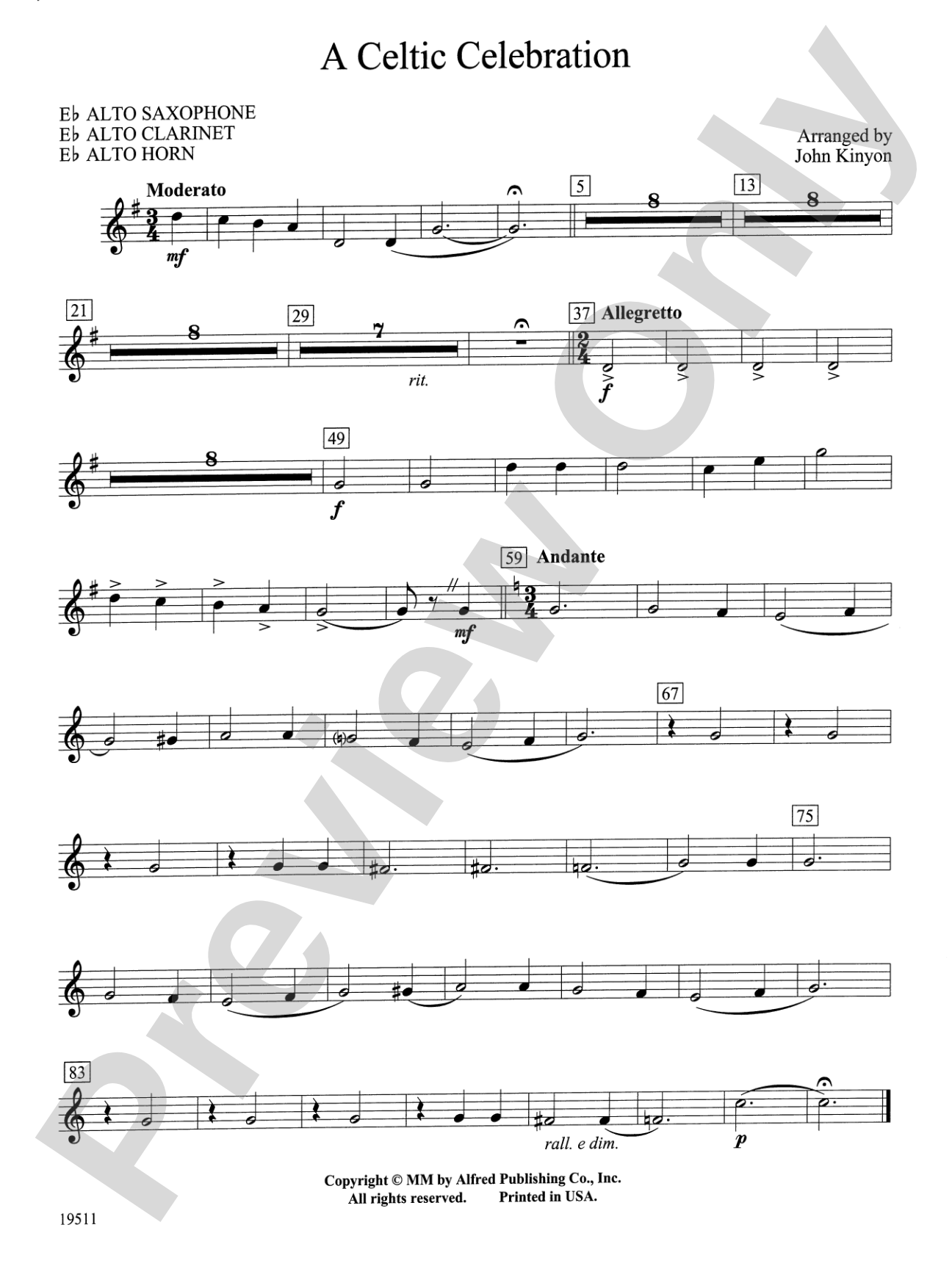 A Celtic Celebration: E-flat Alto Saxophone