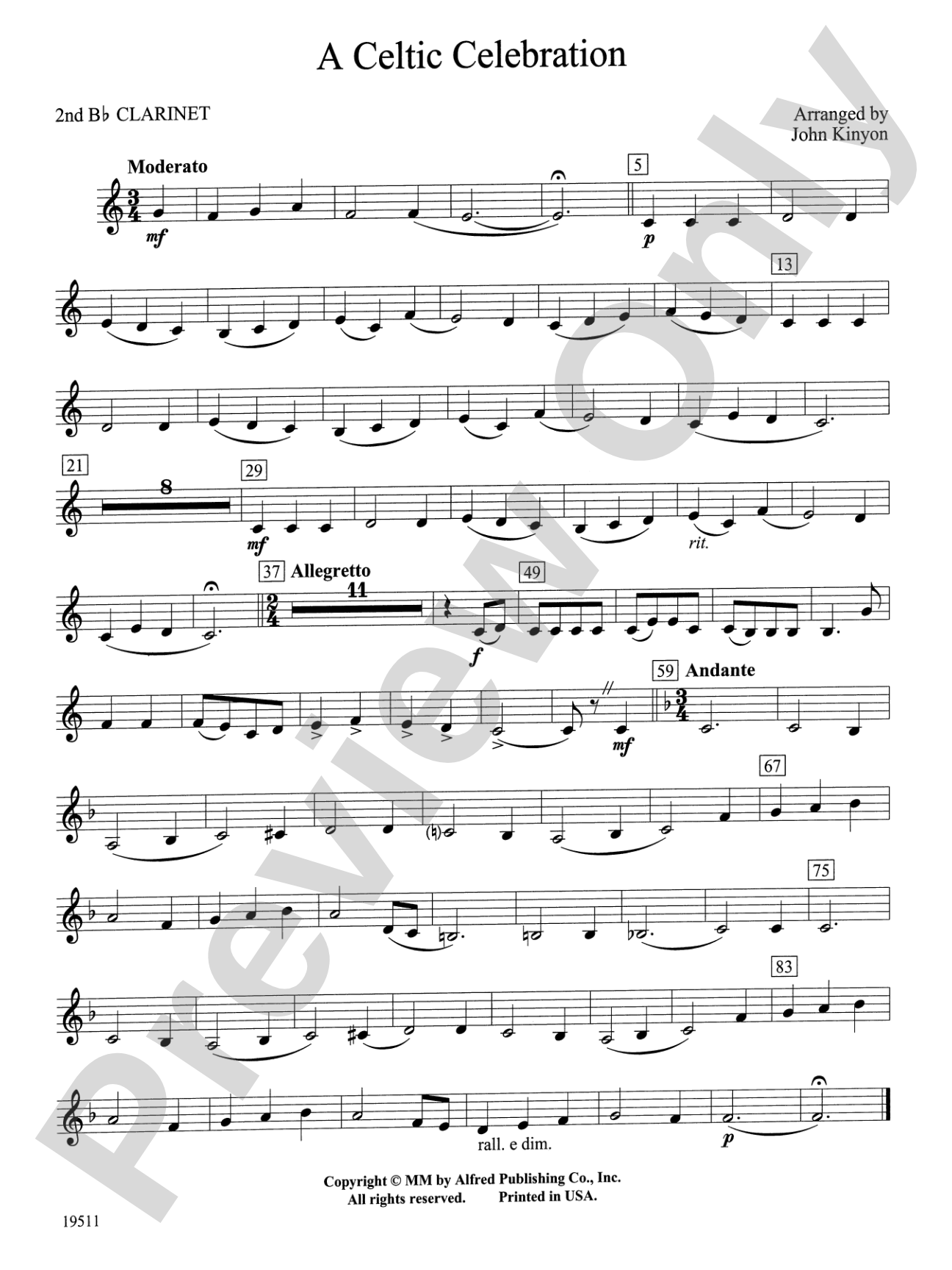 A Celtic Celebration: 2nd B-flat Clarinet