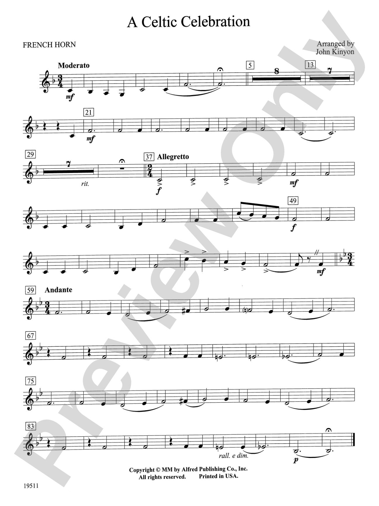A Celtic Celebration: 1st F Horn