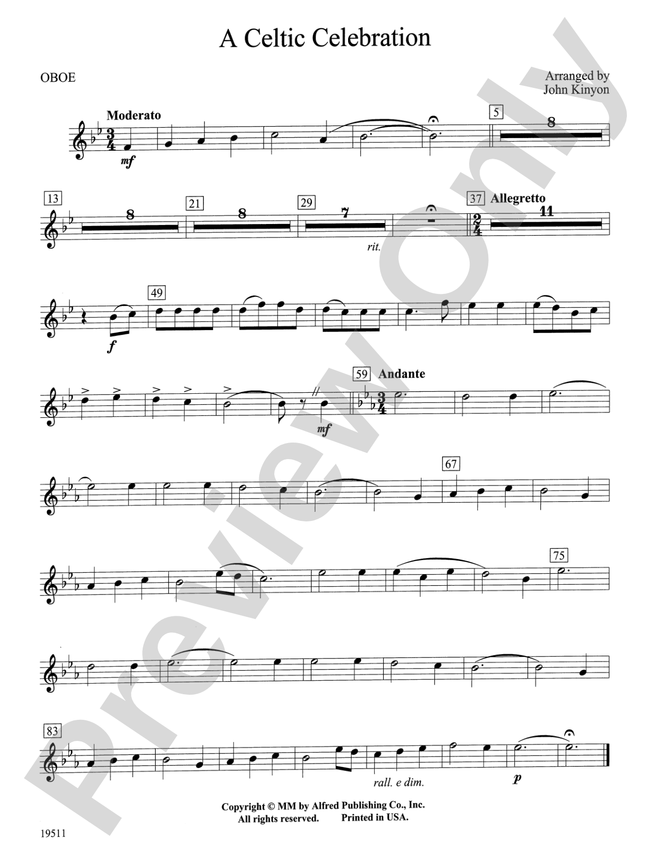 A Celtic Celebration: Oboe