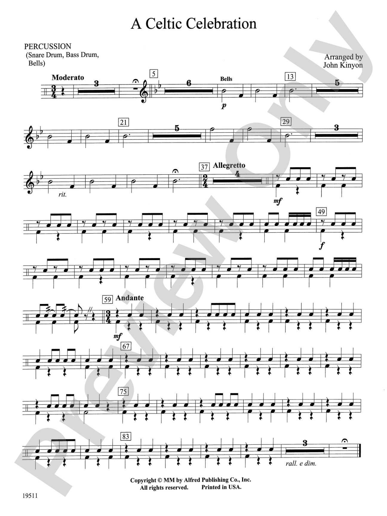 A Celtic Celebration: 1st Percussion