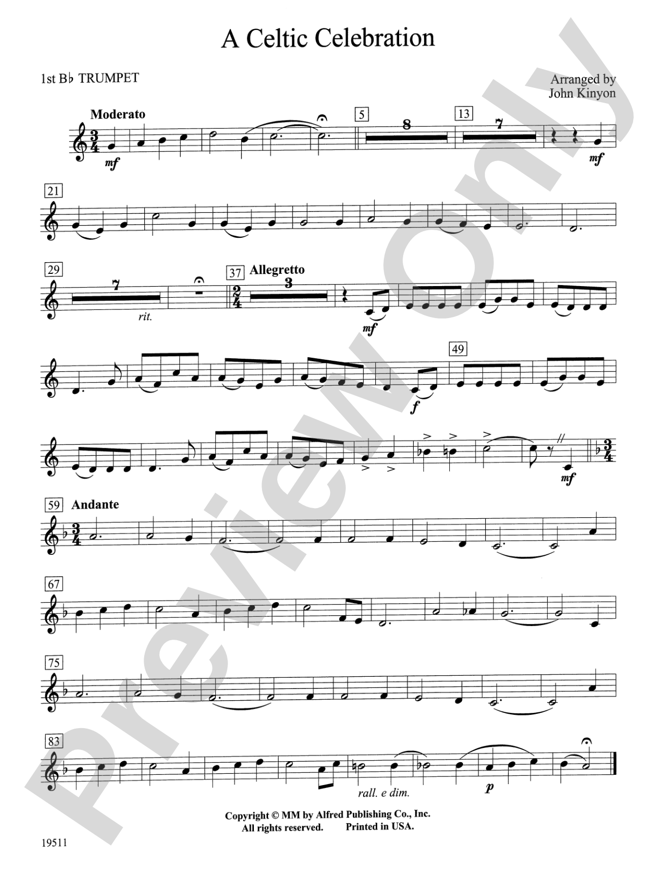 A Celtic Celebration: 1st B-flat Trumpet