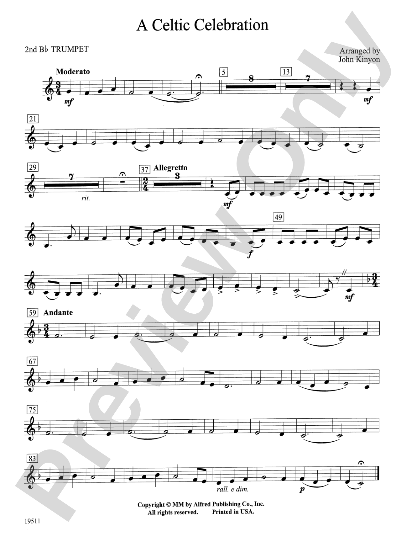A Celtic Celebration: 2nd B-flat Trumpet