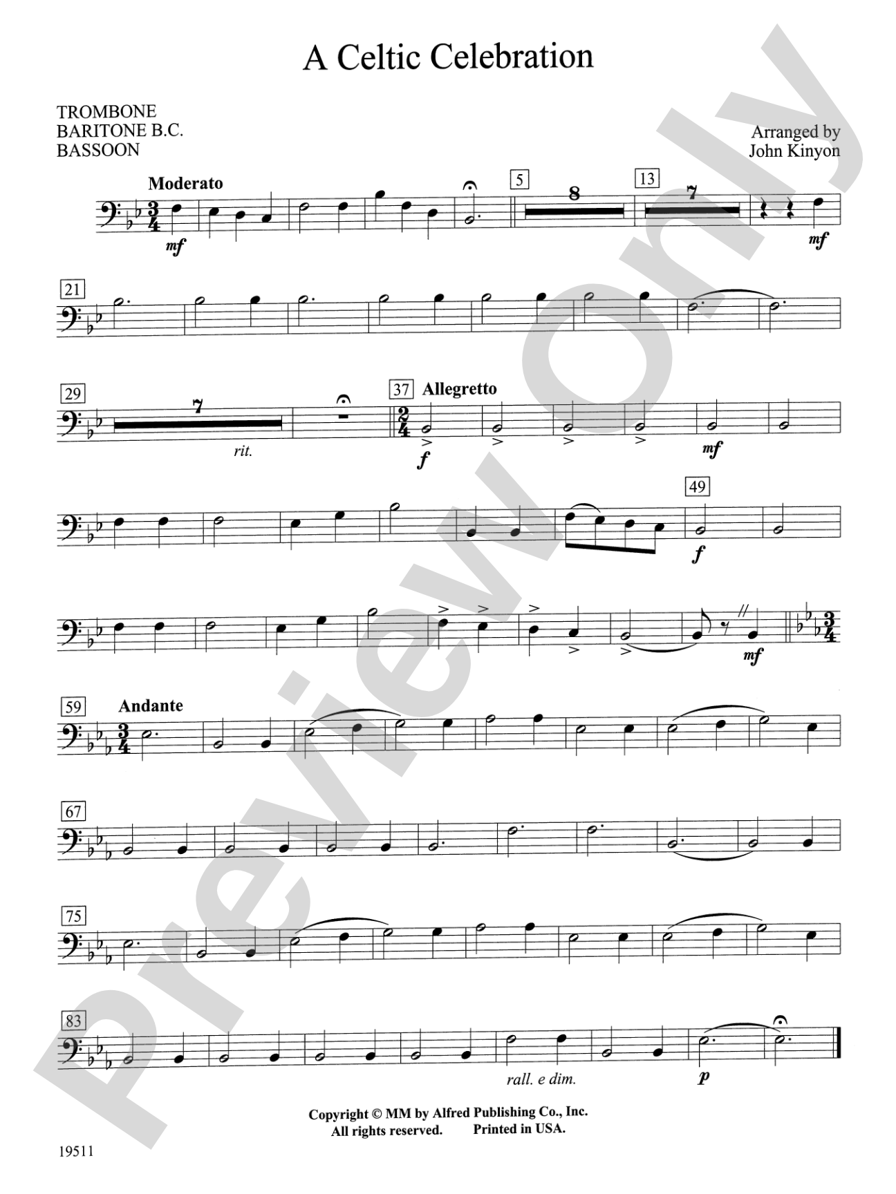 A Celtic Celebration: 1st Trombone