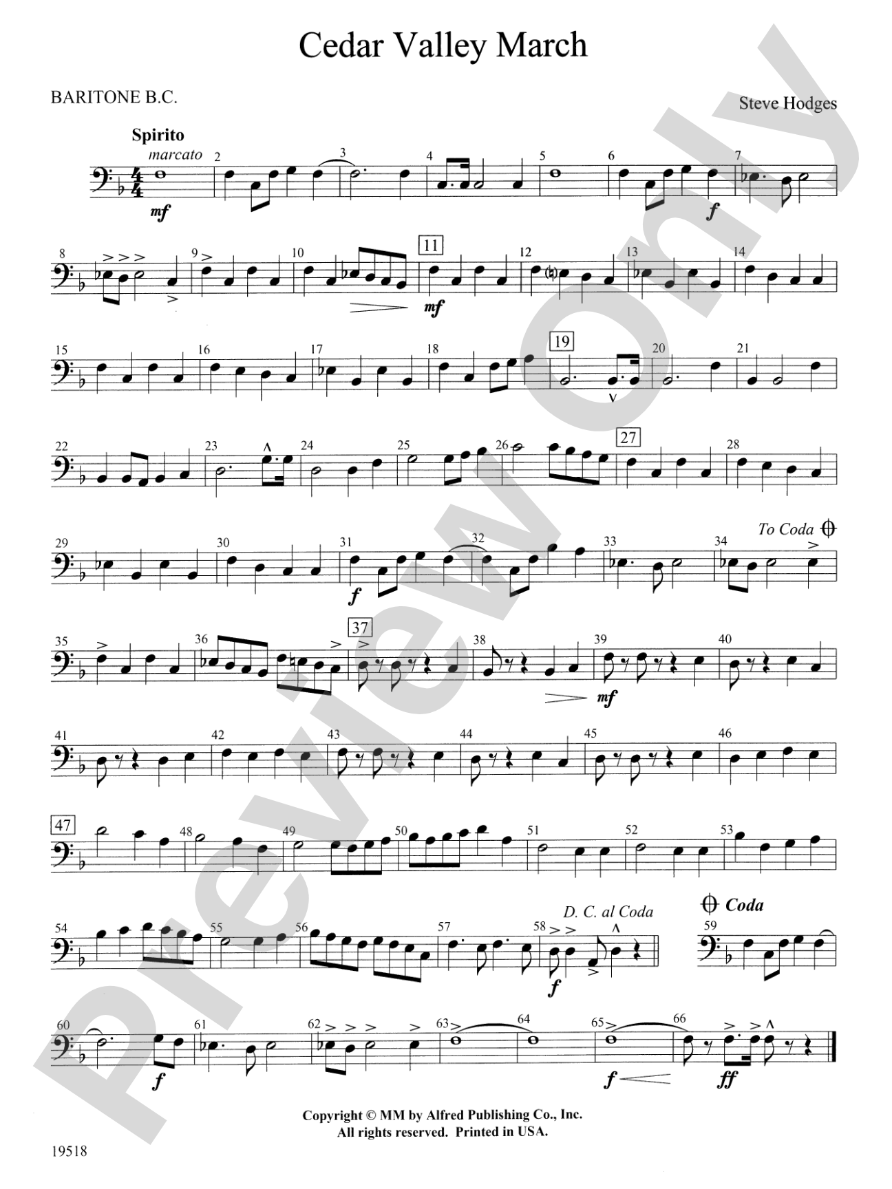 Cedar Valley March: Baritone B.C.