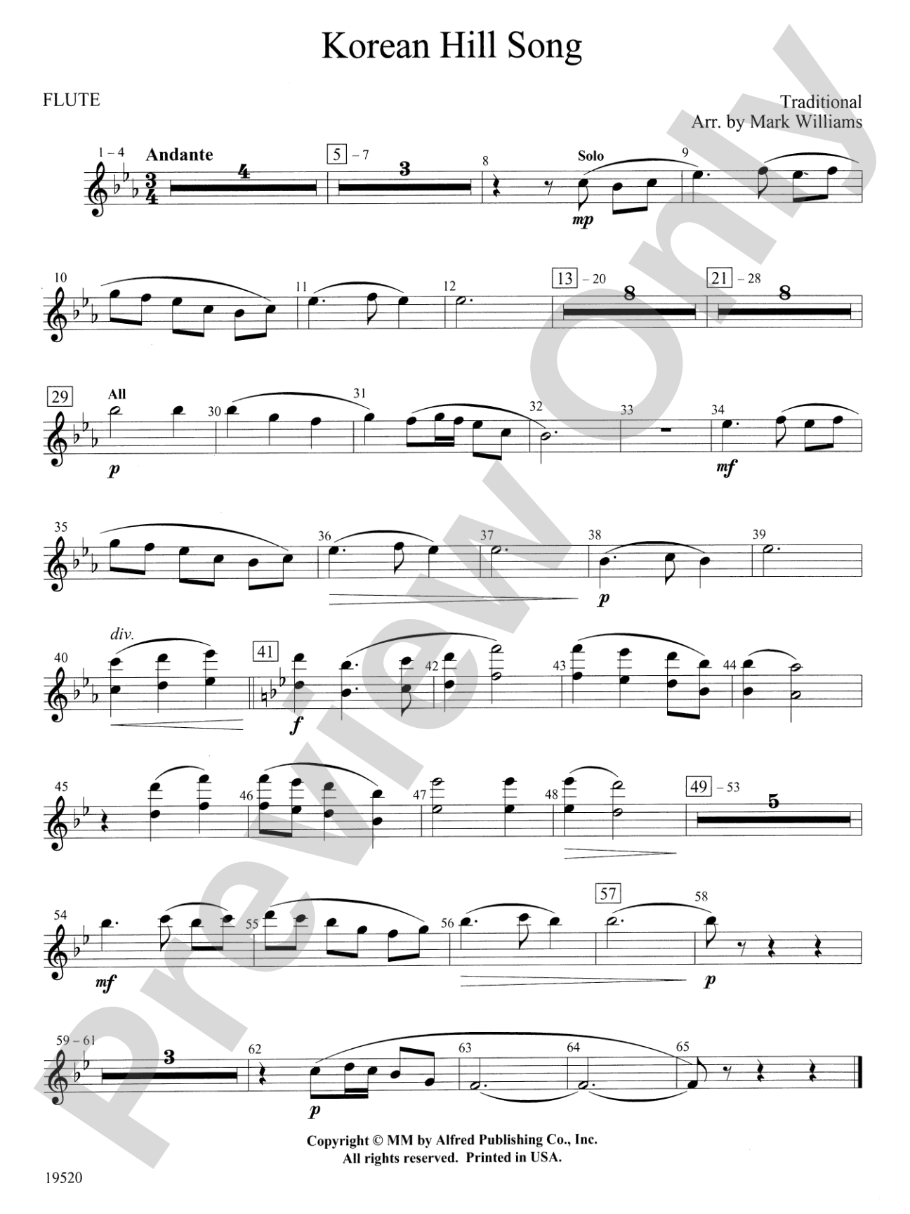 Korean Hill Song: Flute