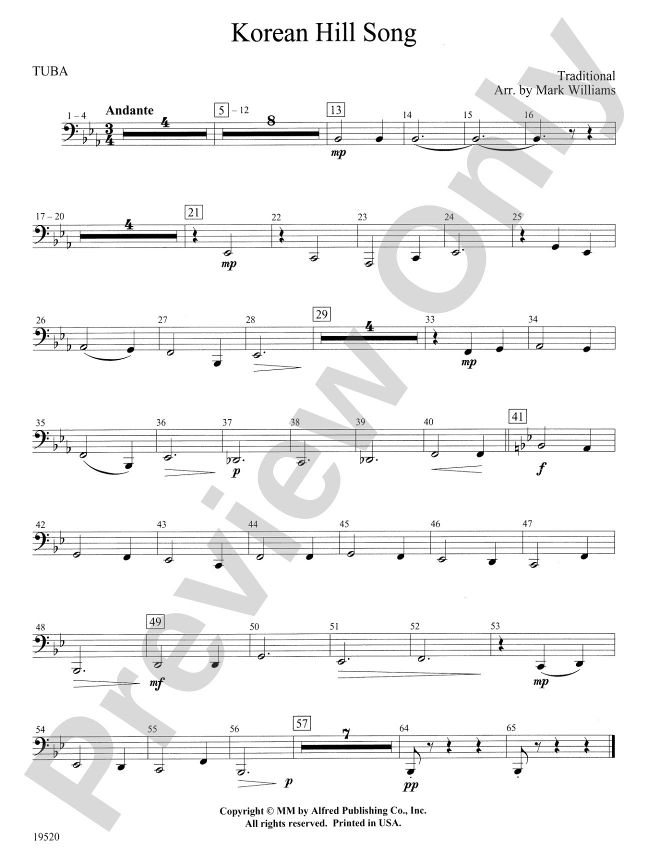 Korean Hill Song: Tuba