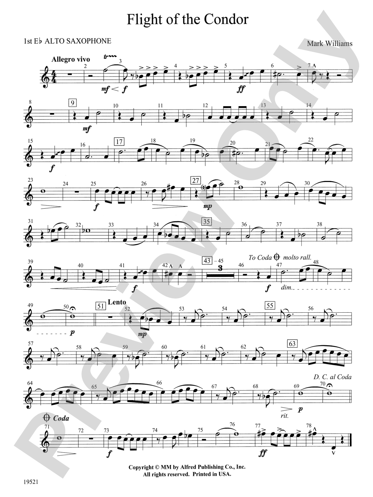 Flight of the Condor: E-flat Alto Saxophone