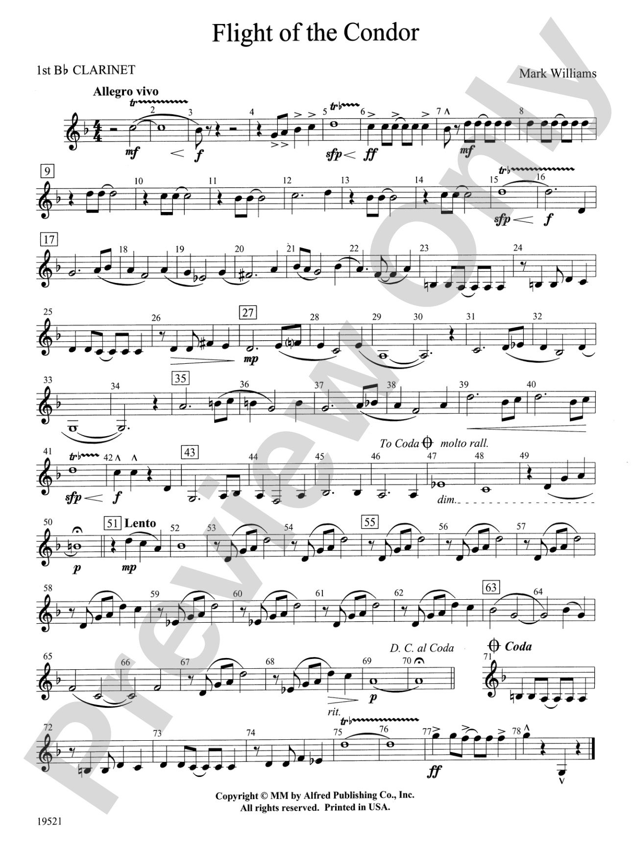 Flight of the Condor: 1st B-flat Clarinet