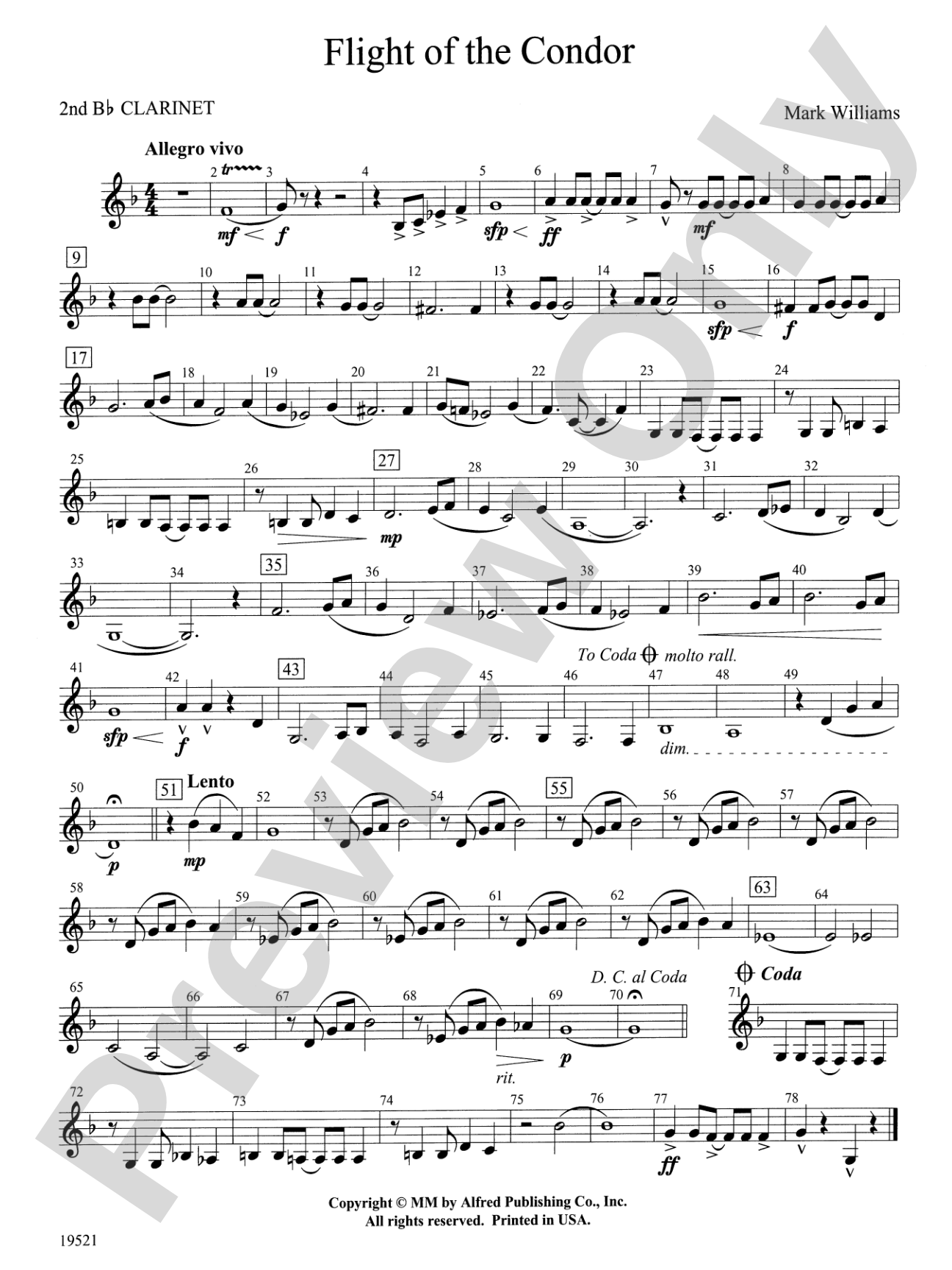 Flight of the Condor: 2nd B-flat Clarinet