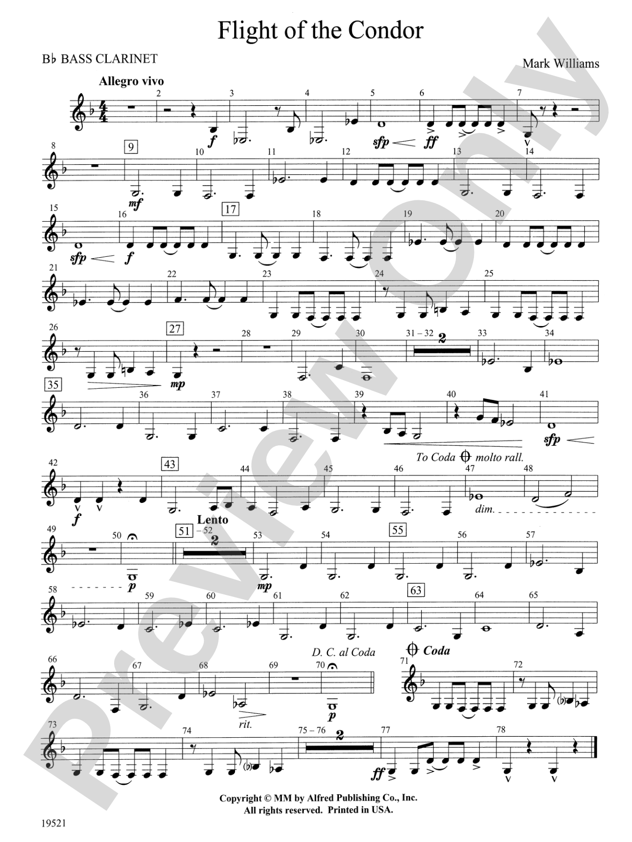 Flight of the Condor: B-flat Bass Clarinet