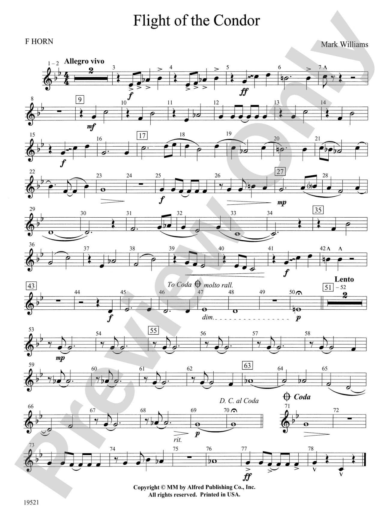 Flight of the Condor: 1st F Horn