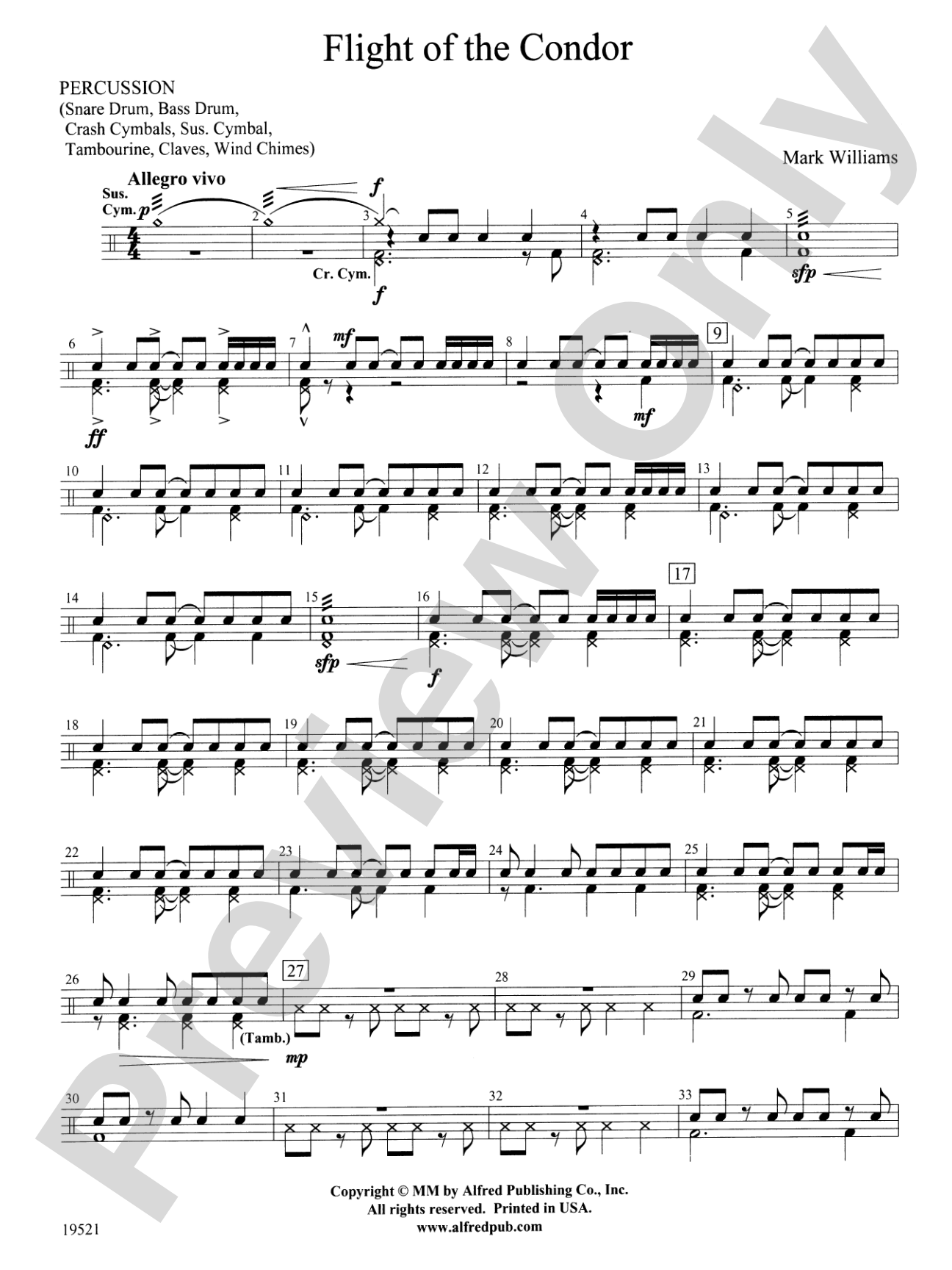 Flight of the Condor: 1st Percussion