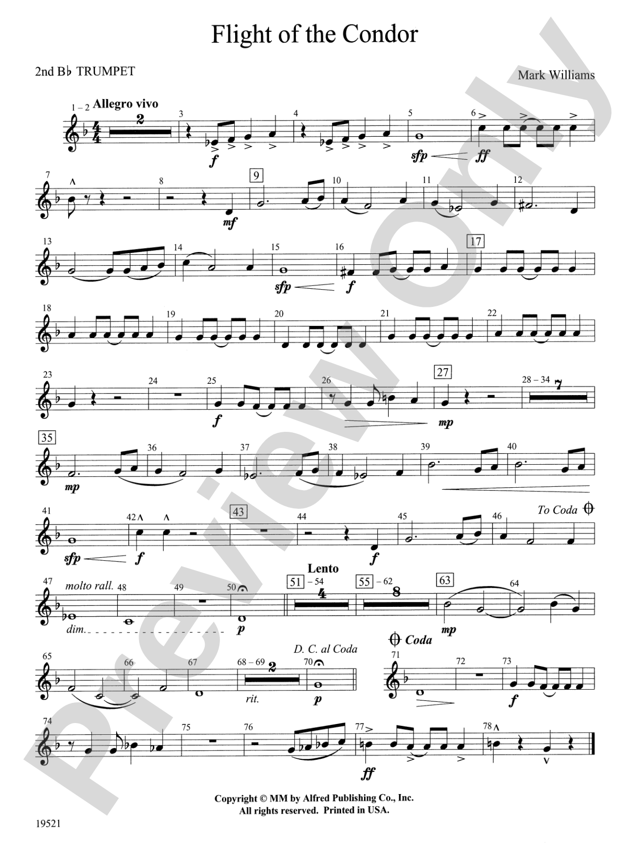 Flight of the Condor: 2nd B-flat Trumpet