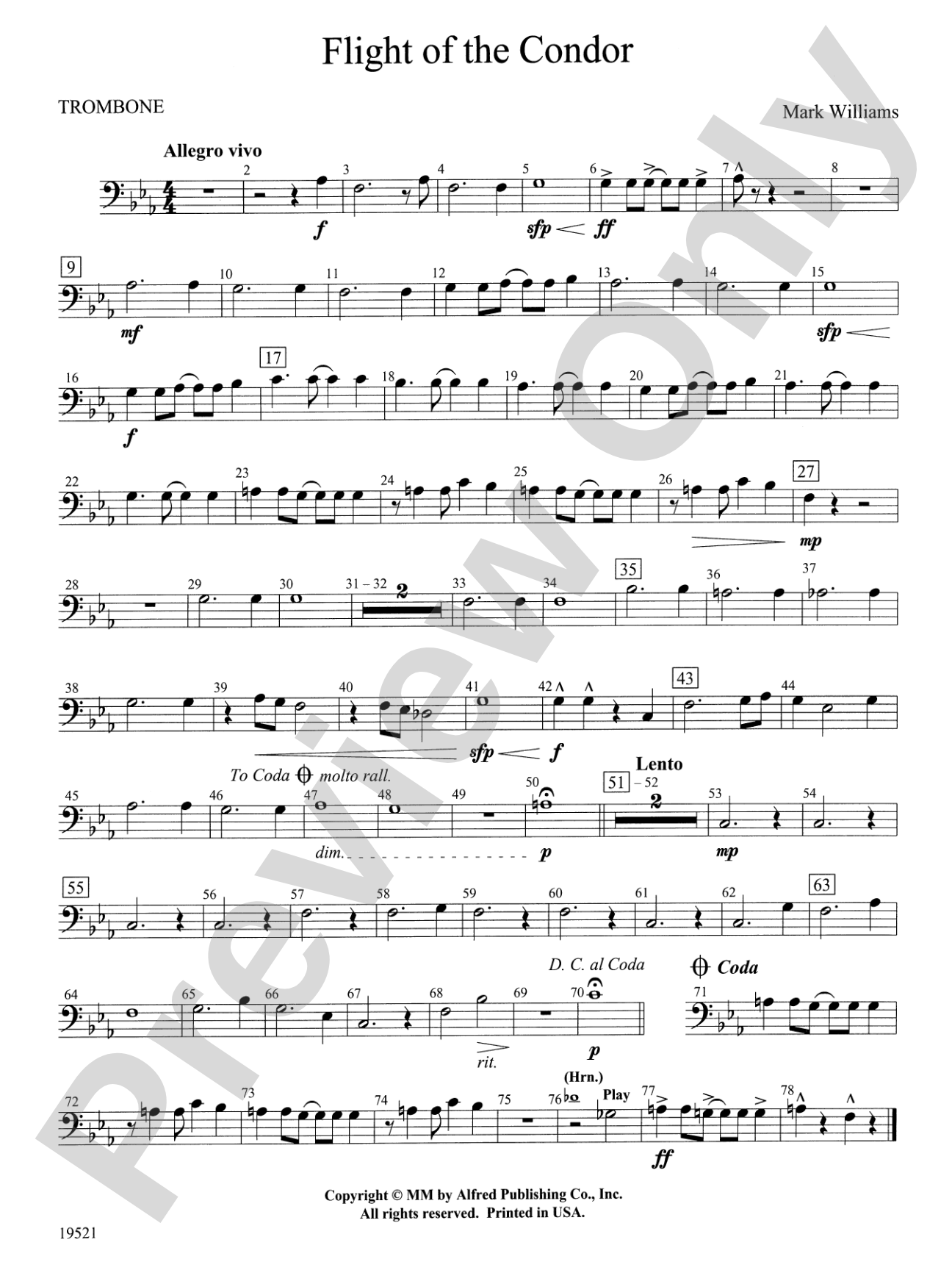 Flight of the Condor: 1st Trombone