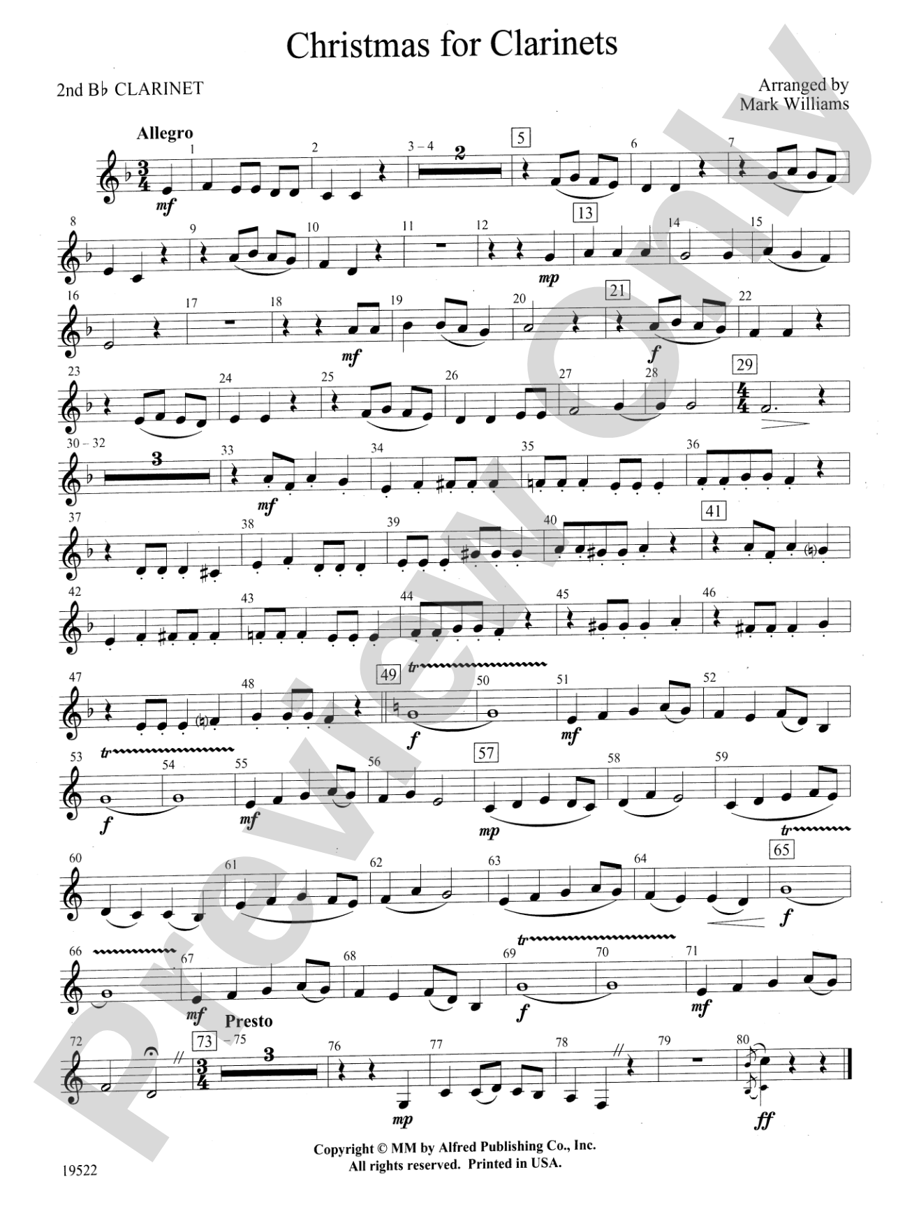 Christmas for Clarinets: 2nd B-flat Clarinet