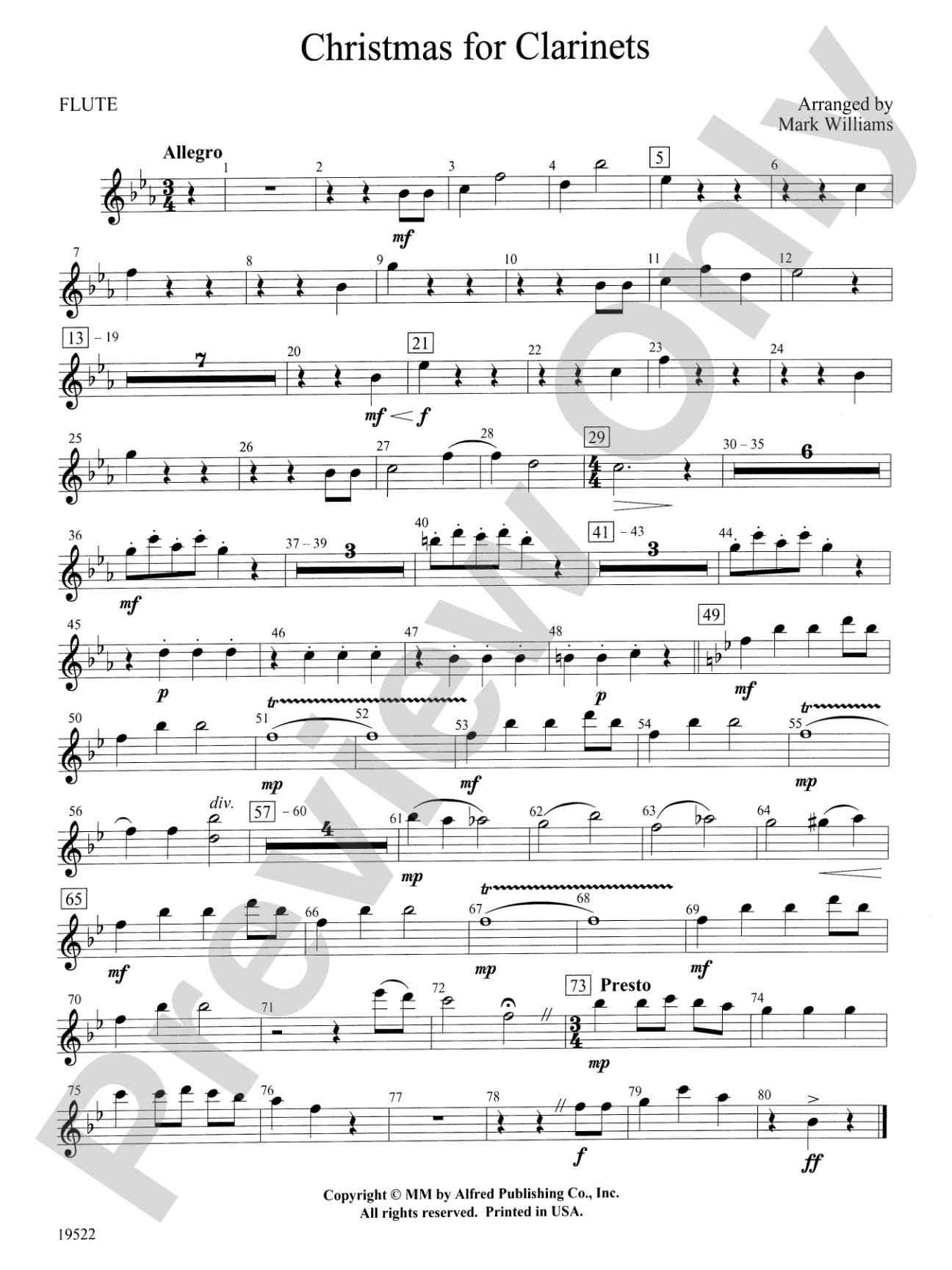 Christmas for Clarinets: Flute