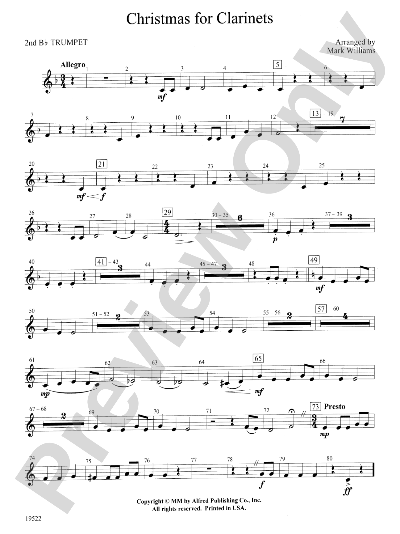 Christmas for Clarinets: 2nd B-flat Trumpet