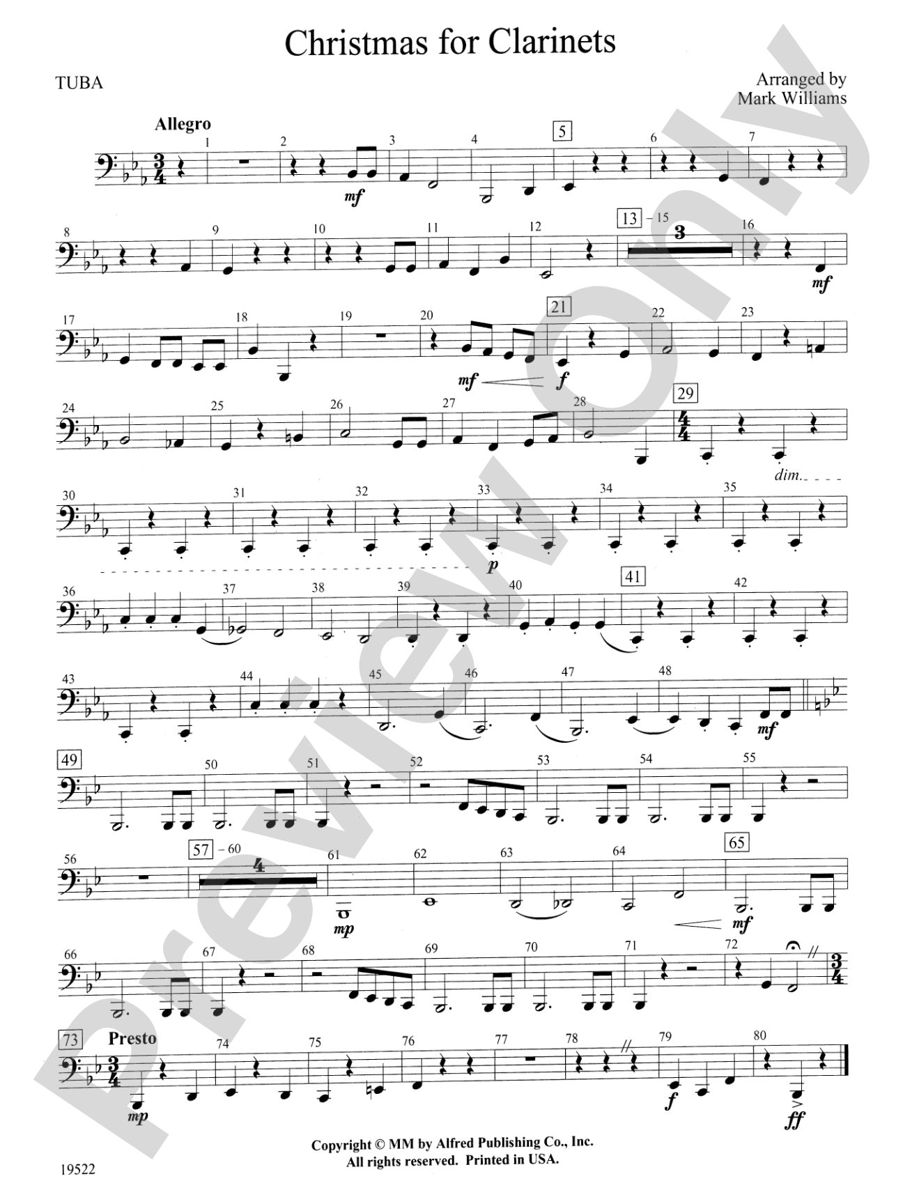 Christmas for Clarinets: Tuba