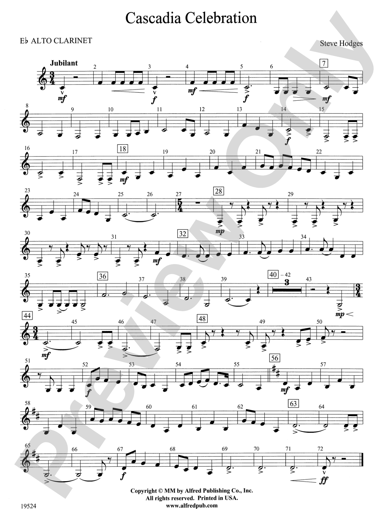 Cascadia Celebration: E-flat Alto Clarinet