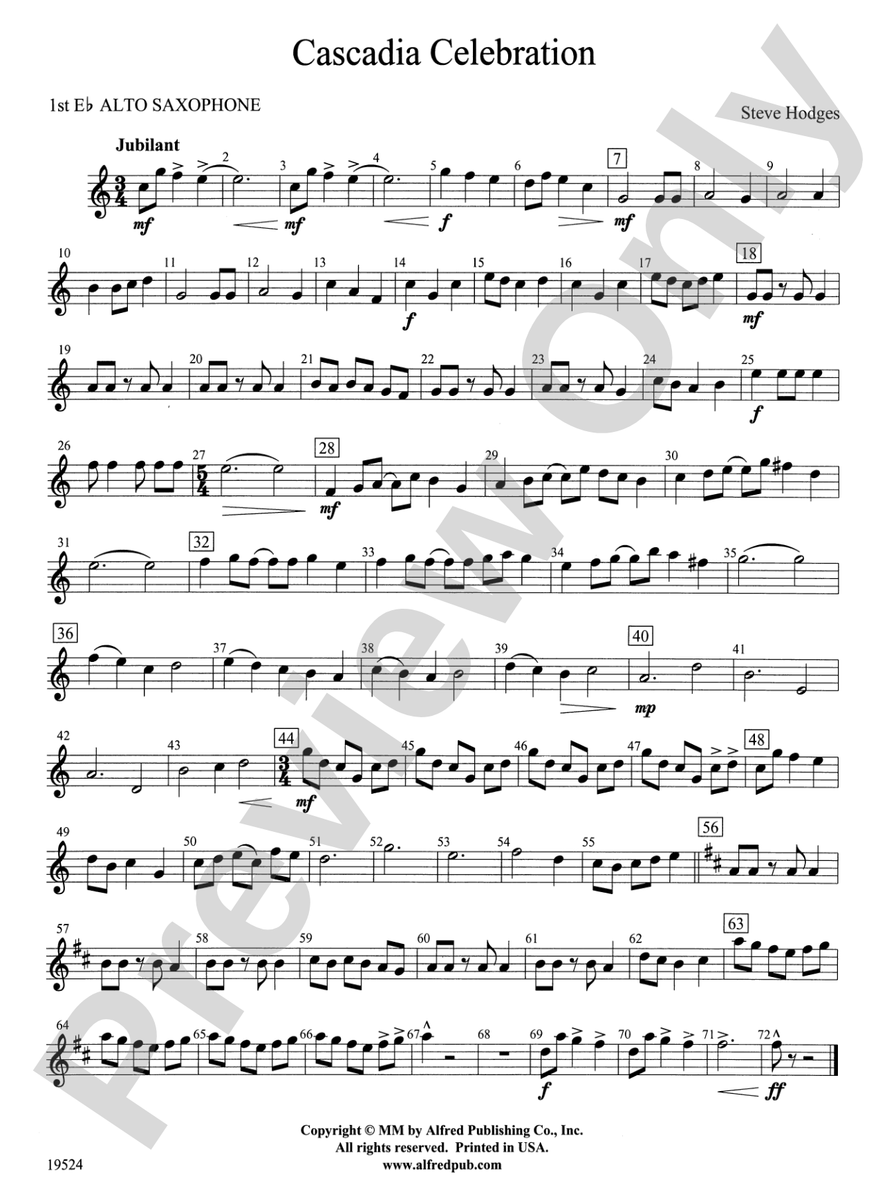 Cascadia Celebration: E-flat Alto Saxophone
