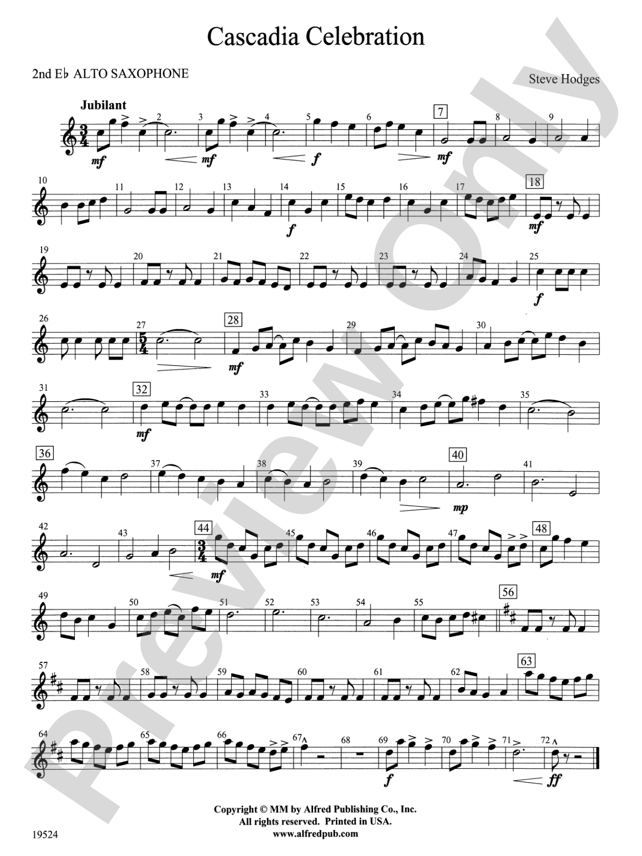 Cascadia Celebration: 2nd E-flat Alto Saxophone