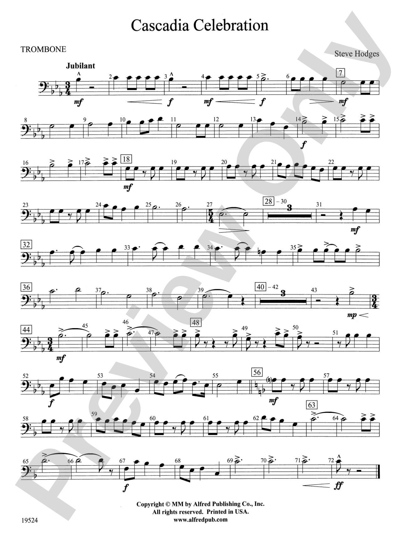 Cascadia Celebration: 1st Trombone