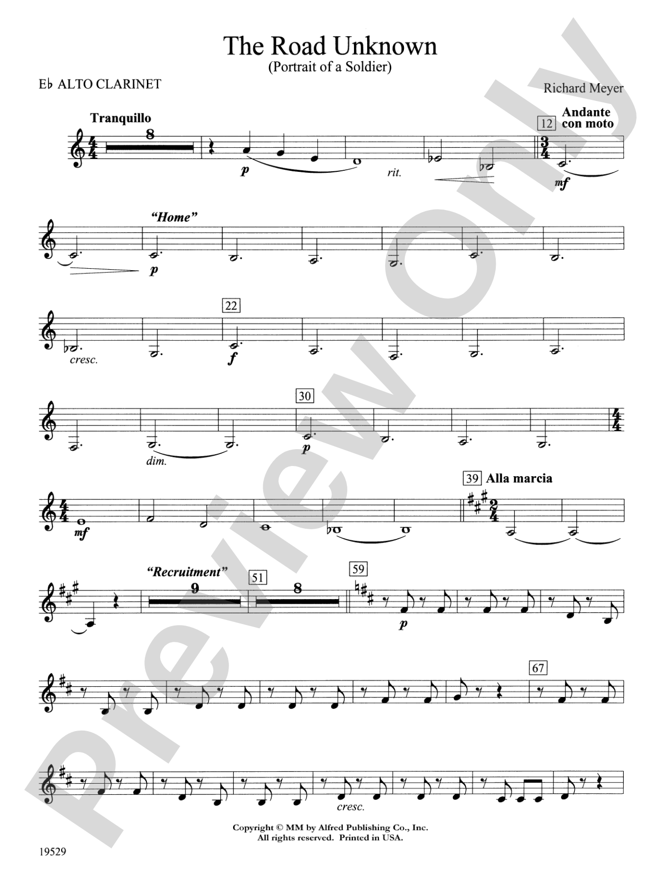 The Road Unknown: E-flat Alto Clarinet