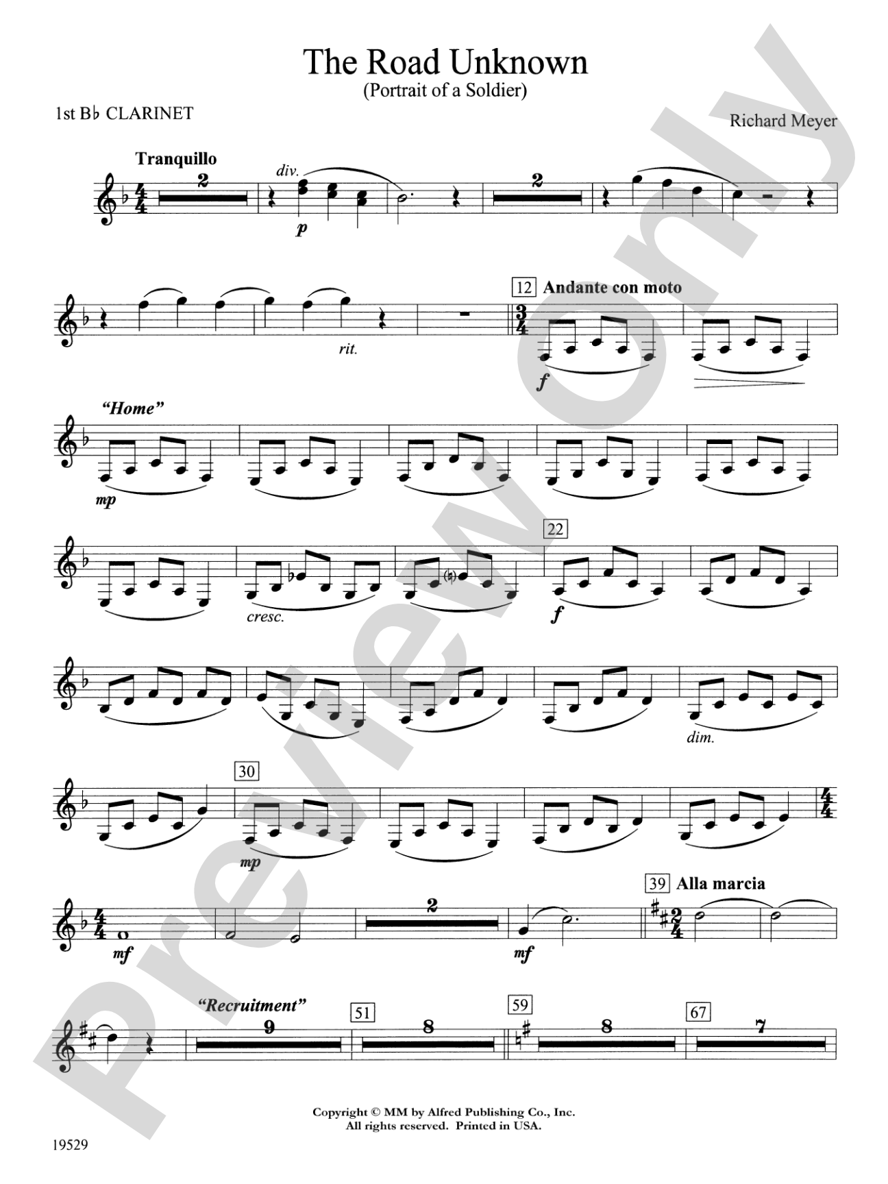 The Road Unknown: 1st B-flat Clarinet