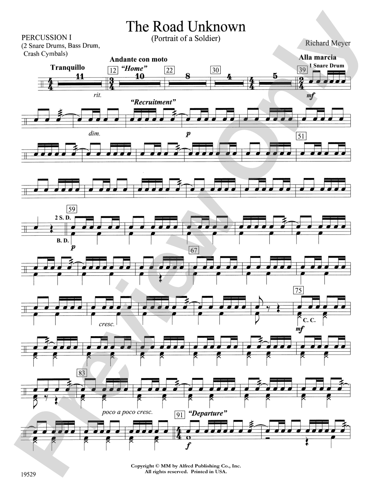 The Road Unknown: 1st Percussion