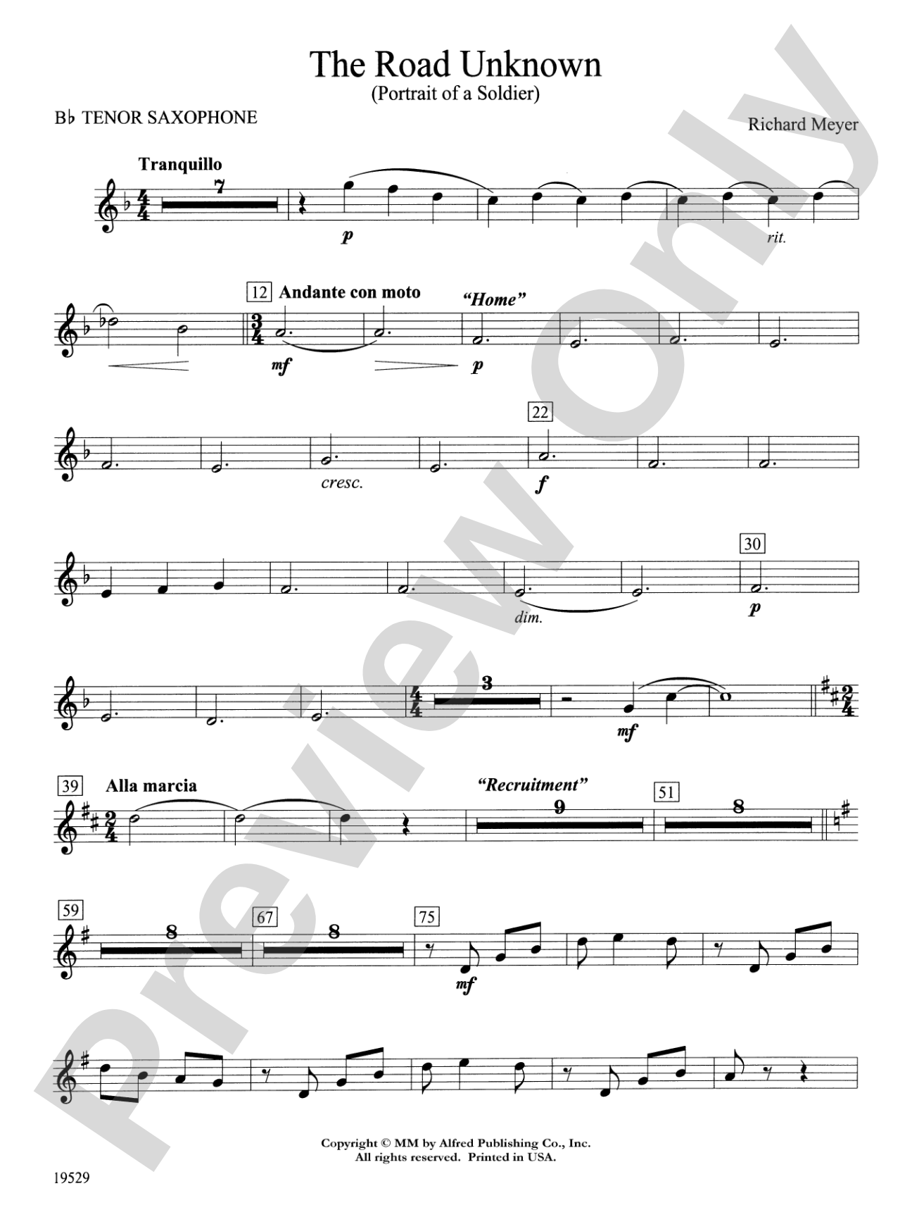 The Road Unknown: B-flat Tenor Saxophone