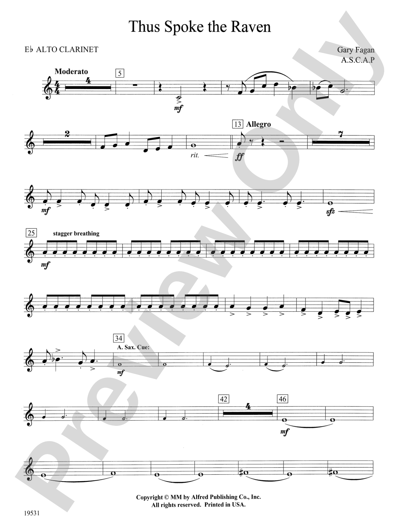Thus Spoke the Raven: E-flat Alto Clarinet