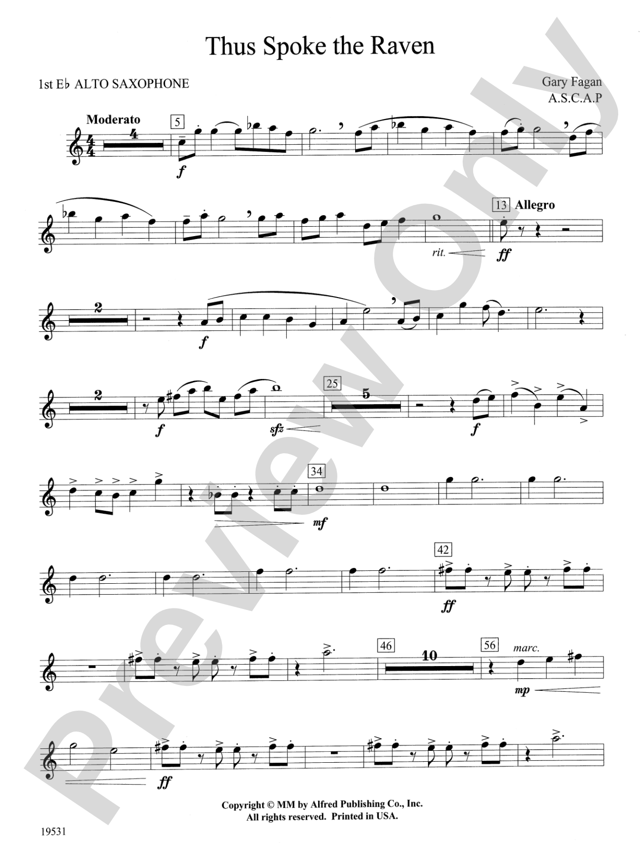 Thus Spoke the Raven: E-flat Alto Saxophone
