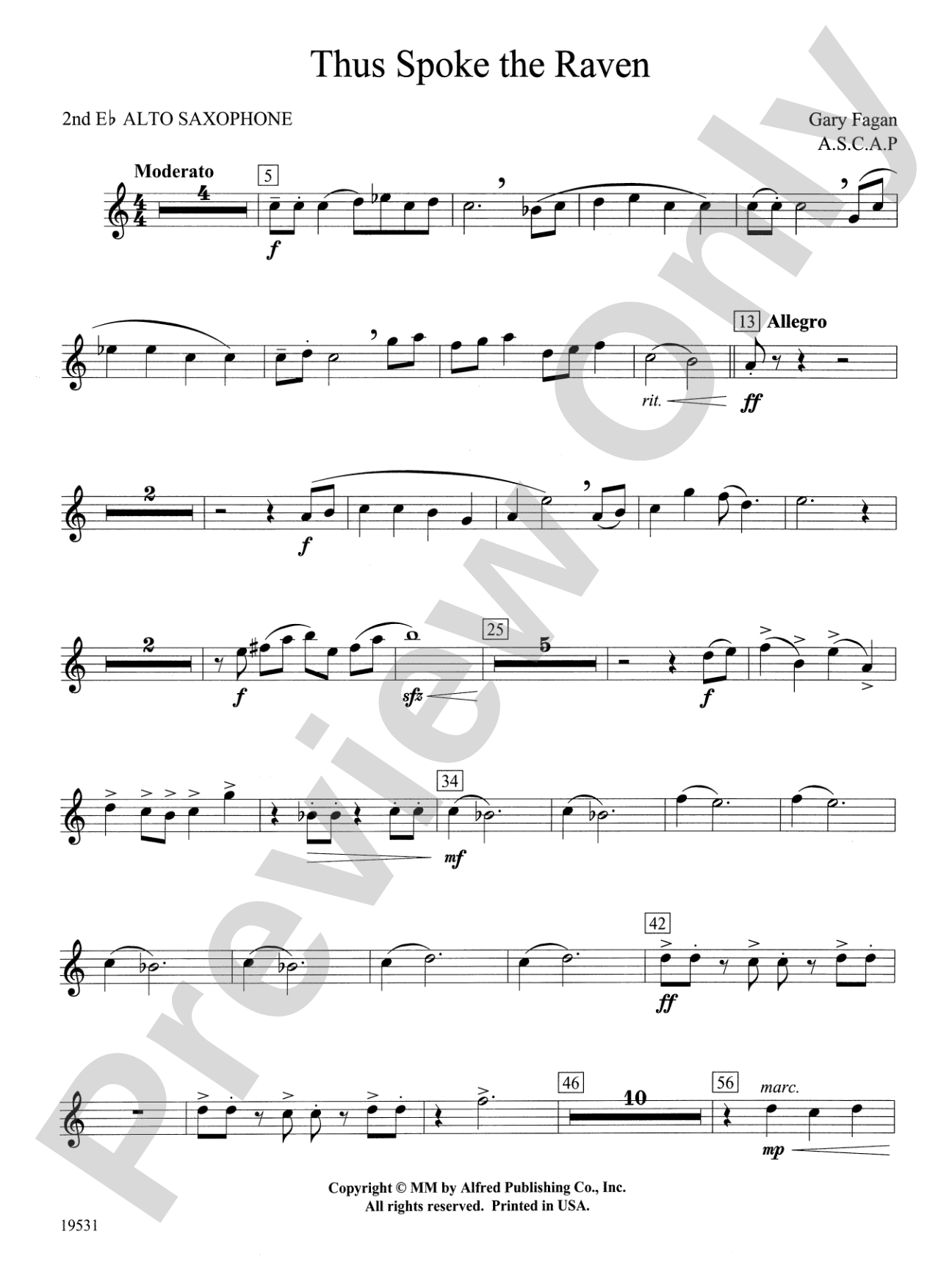 Thus Spoke the Raven: 2nd E-flat Alto Saxophone