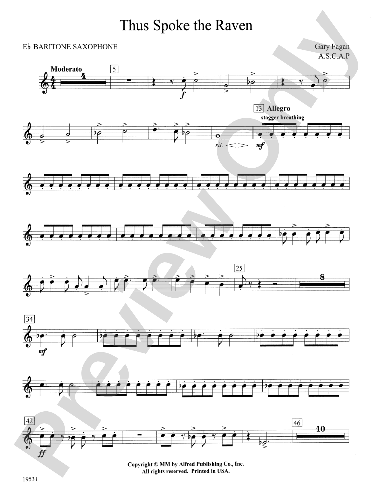 Thus Spoke the Raven: E-flat Baritone Saxophone