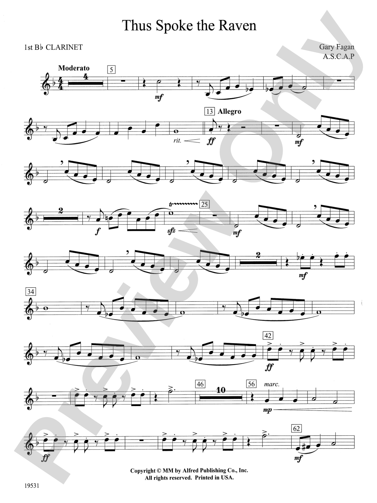 Thus Spoke the Raven: 1st B-flat Clarinet