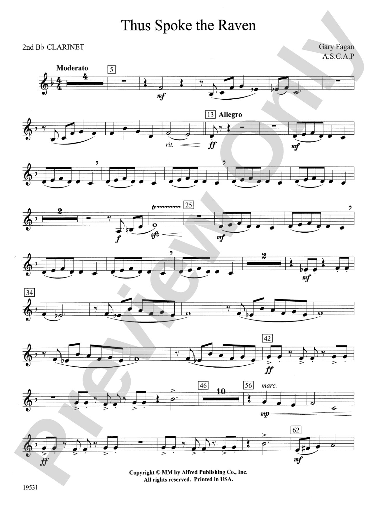 Thus Spoke the Raven: 2nd B-flat Clarinet