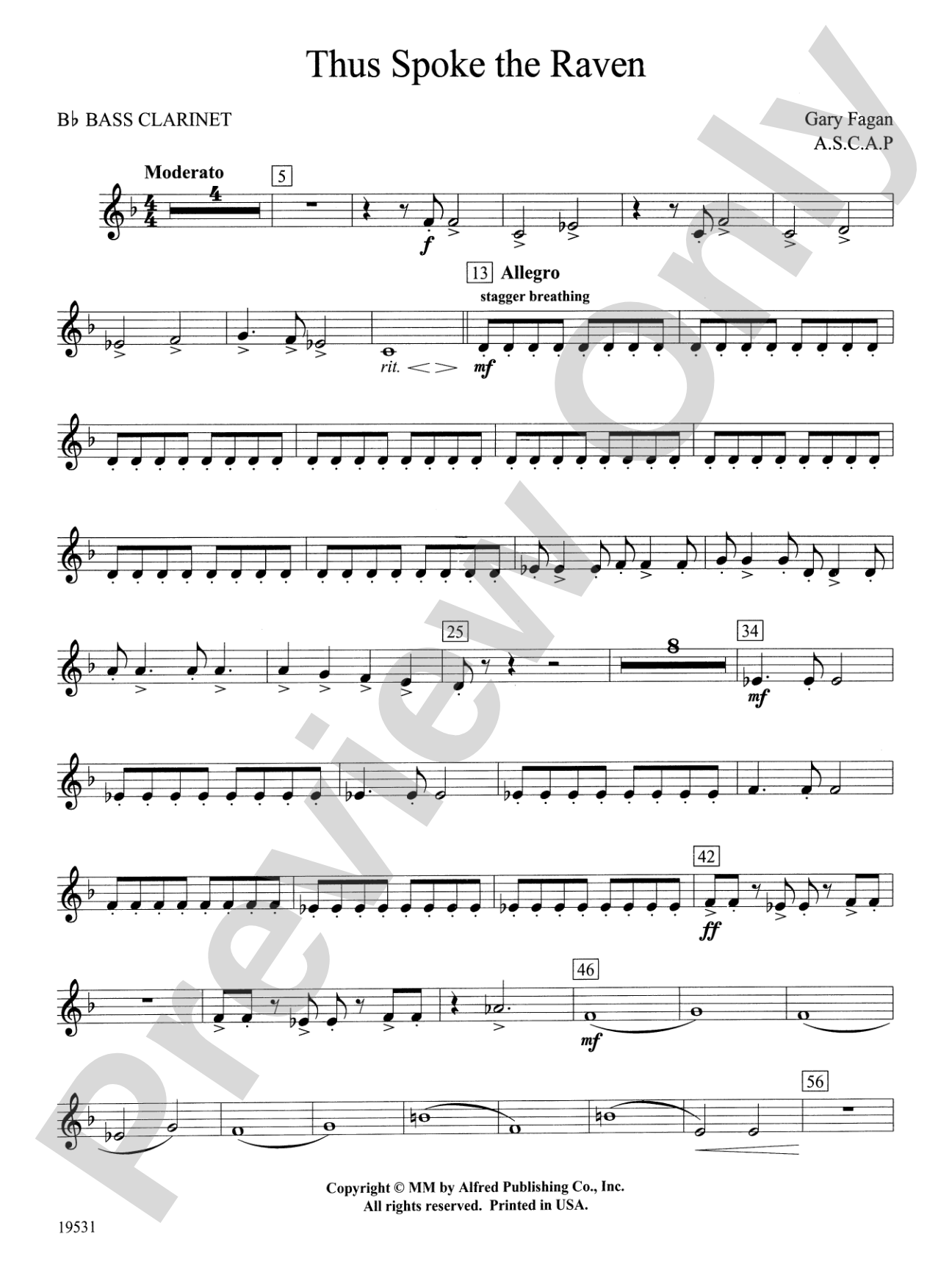 Thus Spoke the Raven: B-flat Bass Clarinet