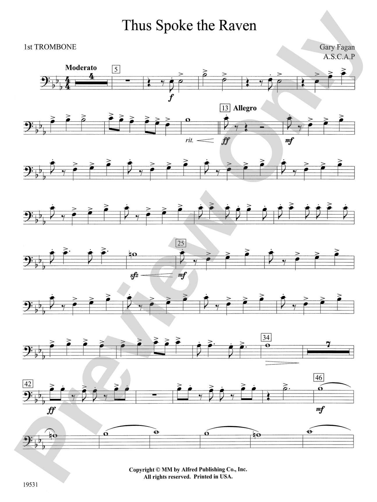 Thus Spoke the Raven: 1st Trombone