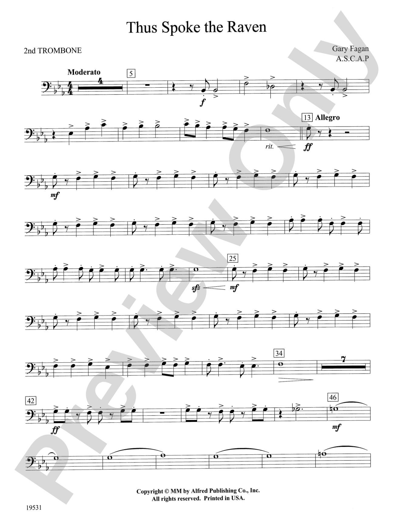 Thus Spoke the Raven: 2nd Trombone