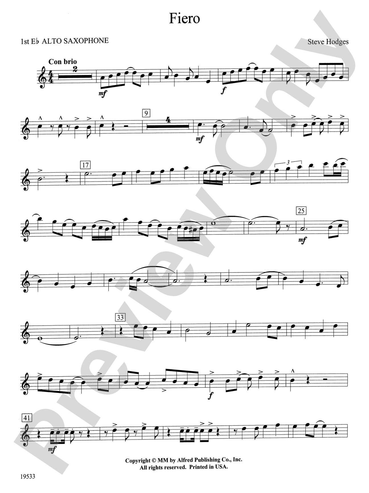 Fiero: E-flat Alto Saxophone