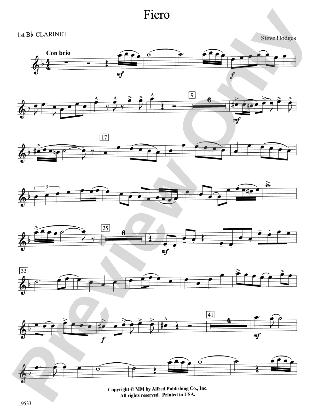 Fiero: 1st B-flat Clarinet