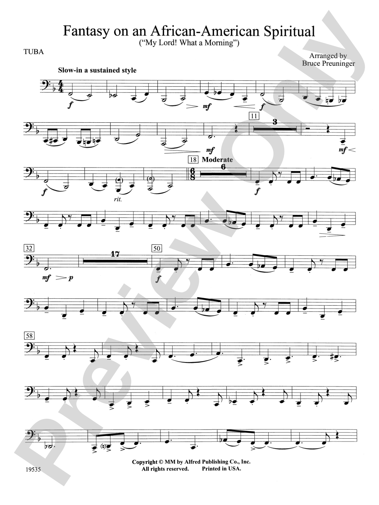 Fantasy on an African-American Spiritual: Tuba