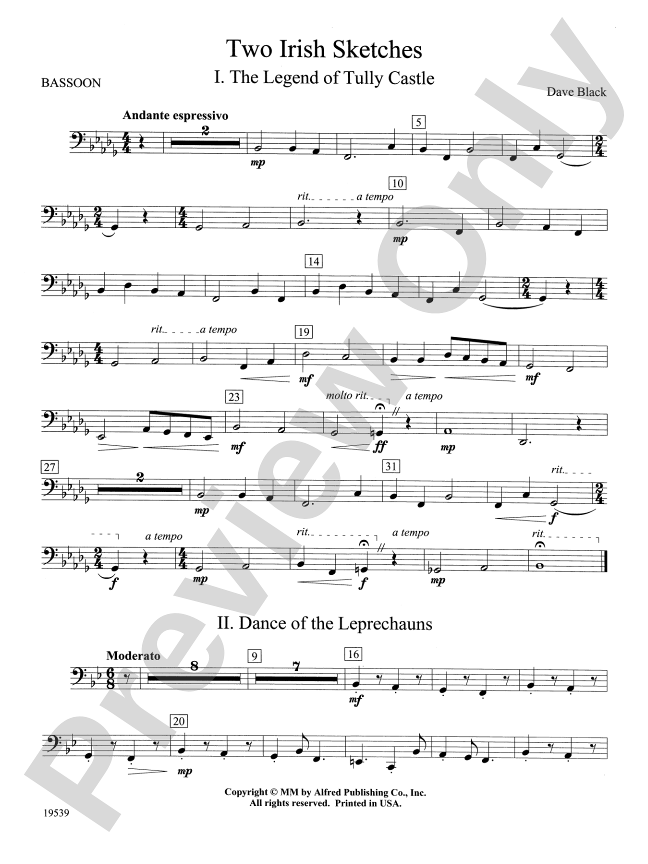 Two Irish Sketches: Bassoon