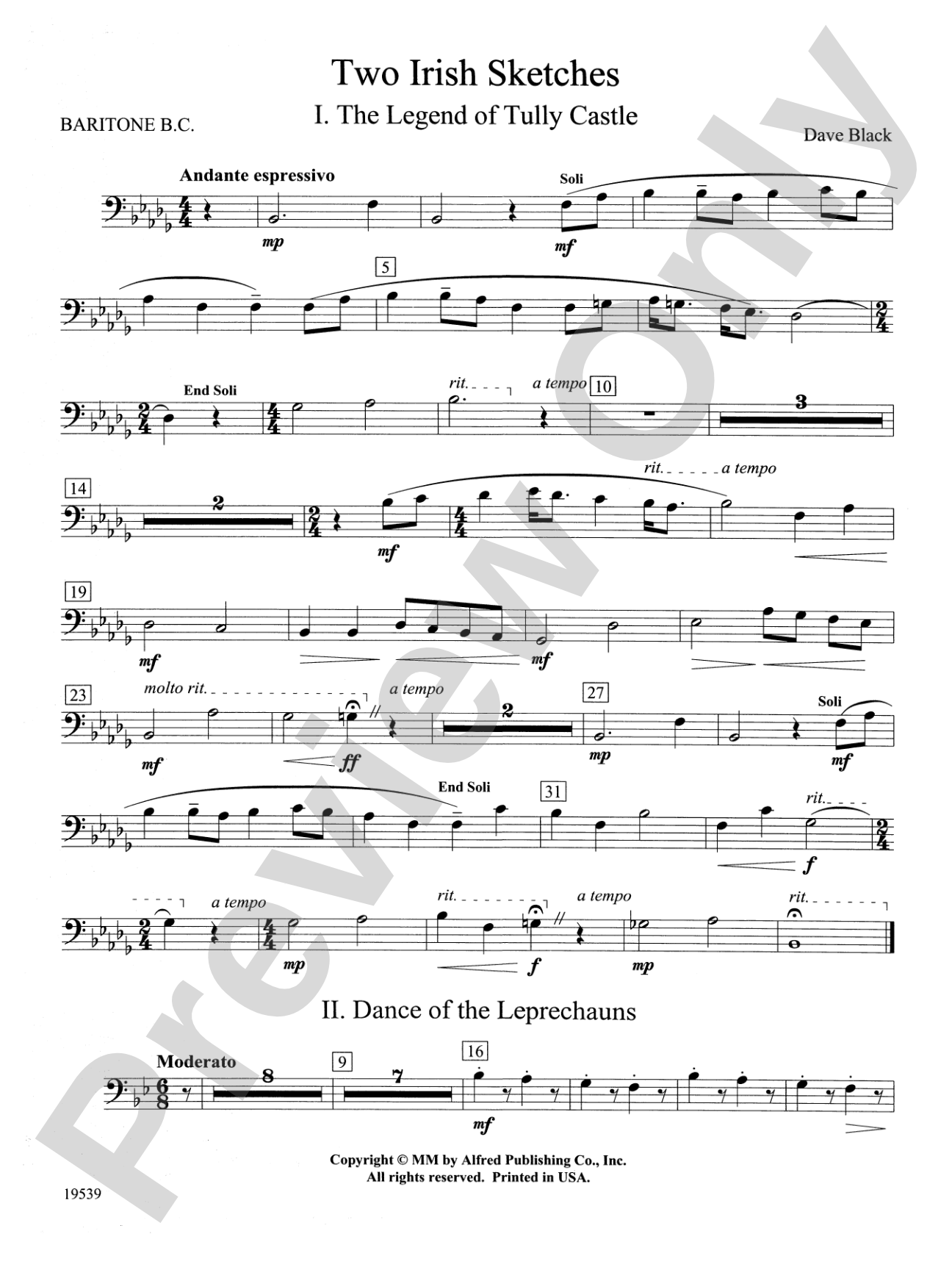 Two Irish Sketches: Baritone B.C.