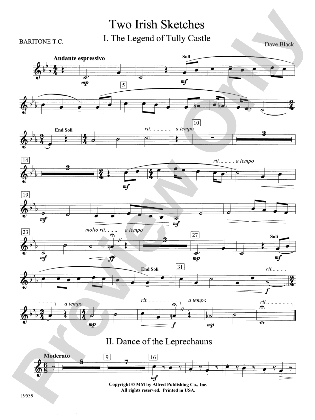 Two Irish Sketches: Baritone T.C.